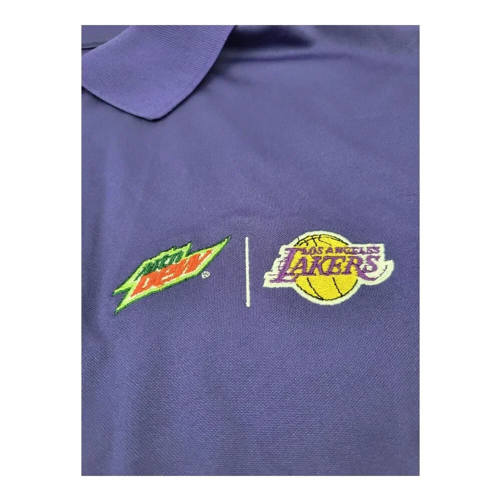 Vintage Mtn Dew Lakers Golf Polo Men’s Small Mountain Dew Purple Y2K - Picture 2 of 6